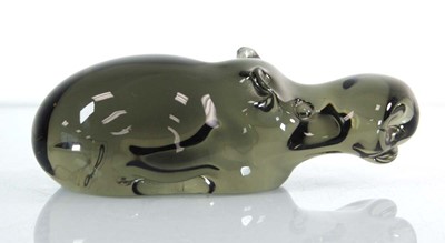 Lot 49 - A glass sculpture modelled as a hippopotamus,...