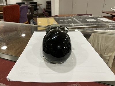 Lot 49 - A glass sculpture modelled as a hippopotamus,...