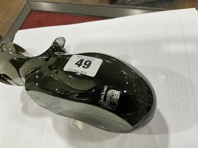 Lot 49 - A glass sculpture modelled as a hippopotamus,...