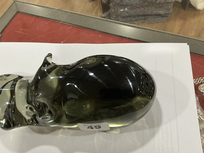 Lot 49 - A glass sculpture modelled as a hippopotamus,...
