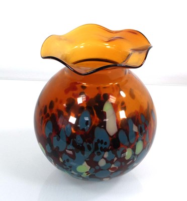 Lot 50 - A Murano style 'Confetti' glass candle holder,...