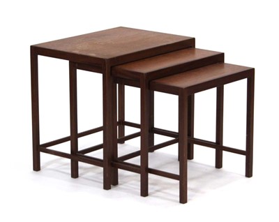 Lot 57 - A nest of three 1970's teak and crossbanded...
