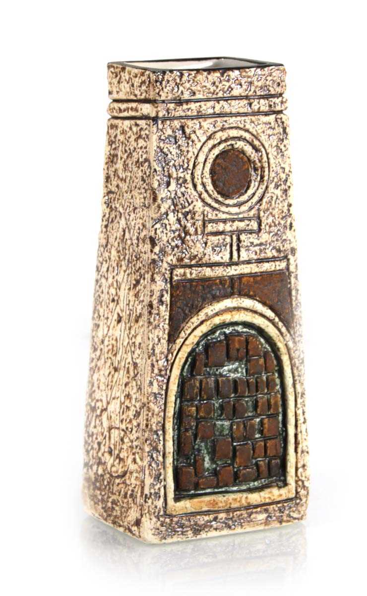 Lot 67 - A Troika Pottery cuboid vase typically...