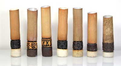 Lot 111 - A group of seven 1970's cylindrical pottery...