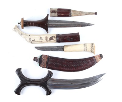 Lot 59 - An African Bedja Dagger, 8 ins curved and...