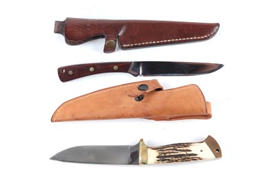 Lot 61 - Two together: Pat Mitchell hunting knife, 5½...