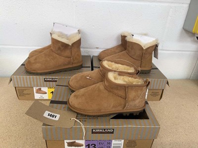 Lot 1401 - x3 boxed pairs of children's Kirkland boots -...