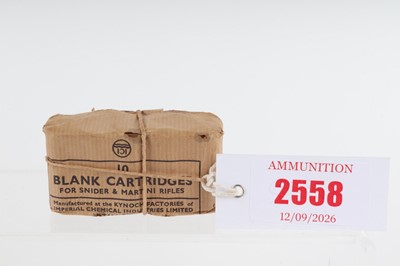 Lot 2558 - 10 x blank cartridges for Snider and Martini...