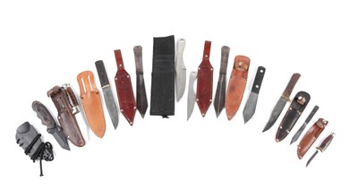Lot 73 - Ten various sheath knives, modern and vintage