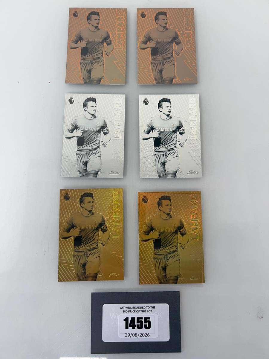 Lot 1455 - 6x Topps Finest Premier League Lampard Finest...