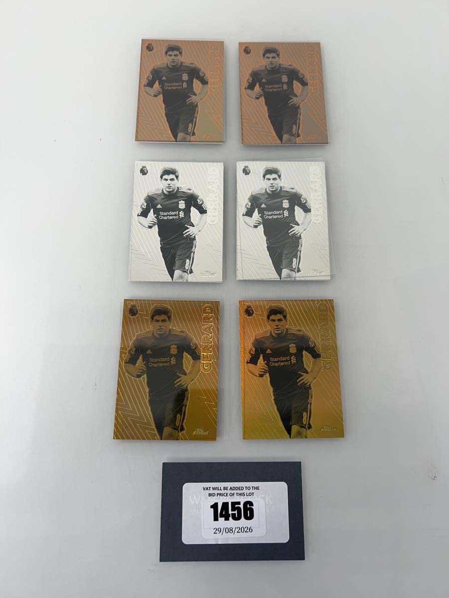 Lot 1456 - 6x Topps Finest Premier League Gerrard Finest...