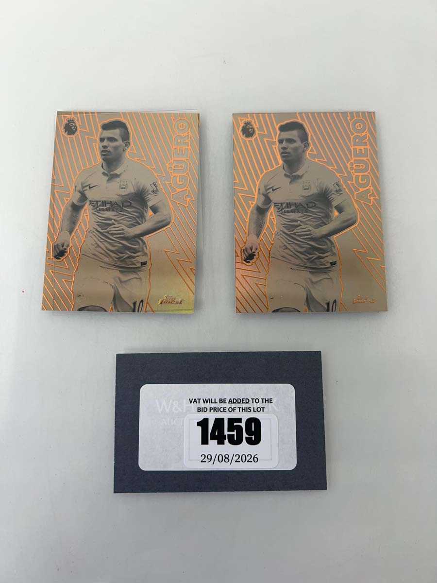 Lot 1459 - 2x Topps Finest Premier League Aguero Finest...
