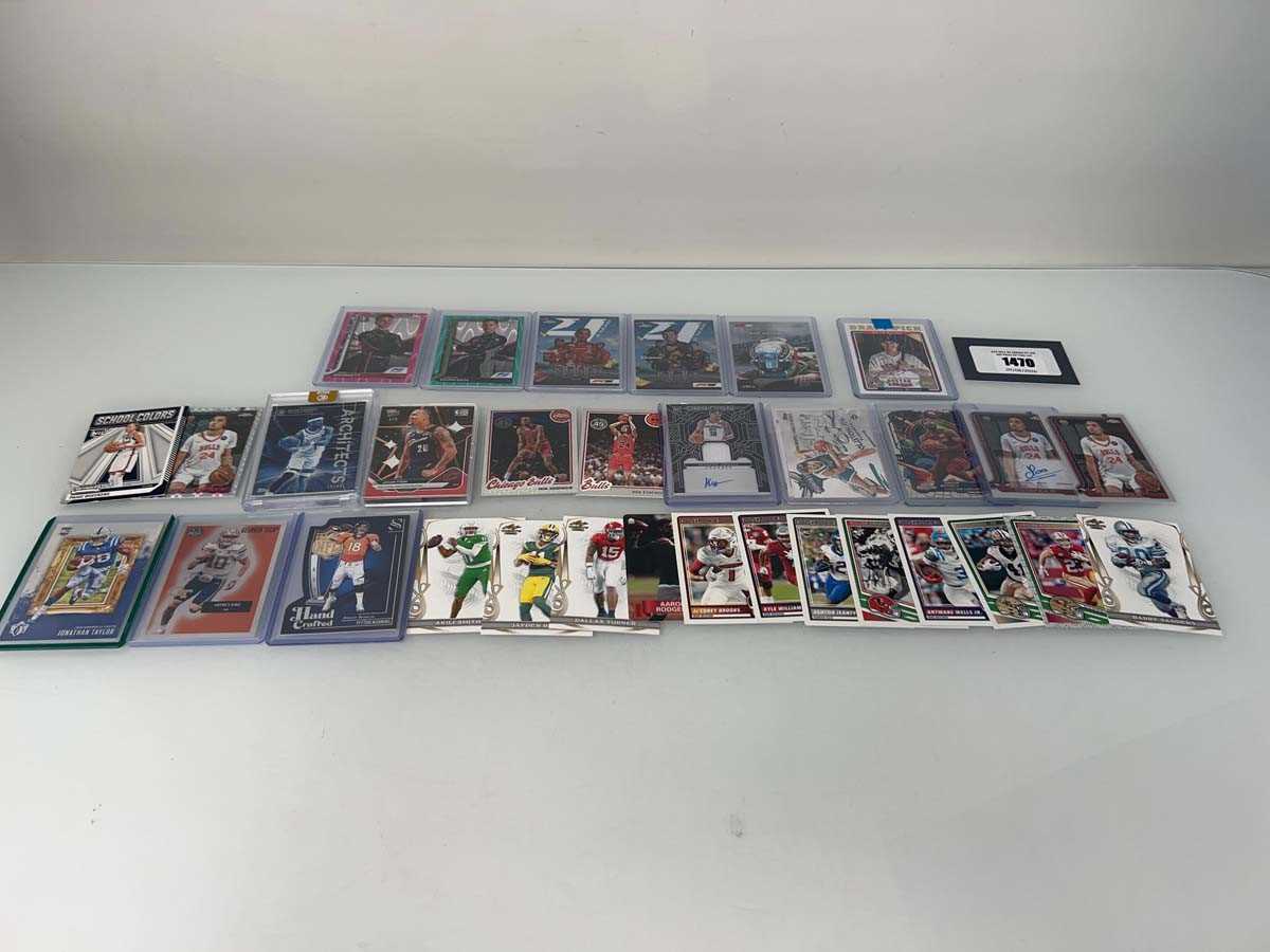 Lot 1470 - Large qty of top loaded sports trading cards...
