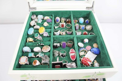 Lot 703 - A jewellery box containing a quantity of...