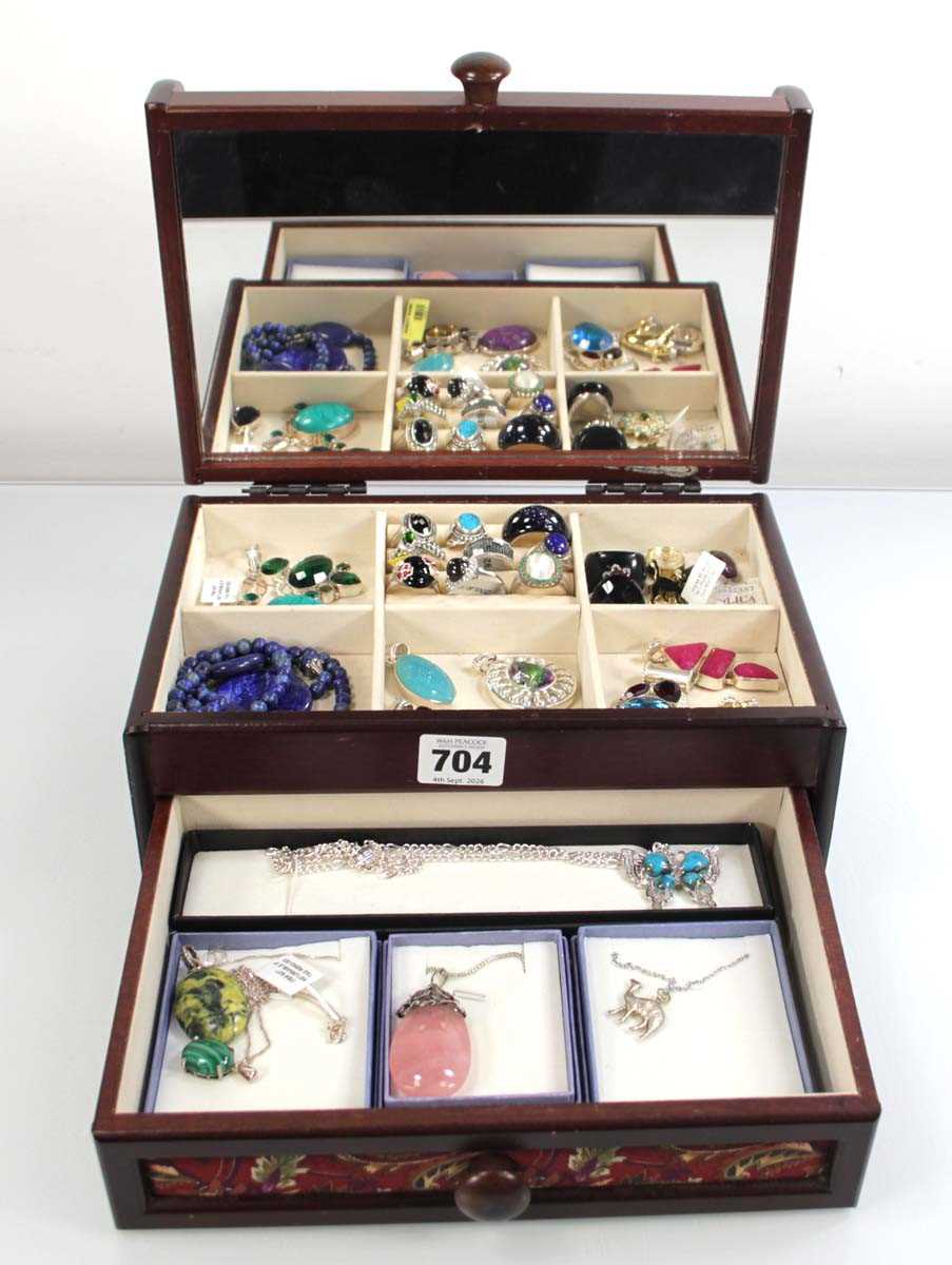 Lot 704 - A jewellery box containing a quantity of...