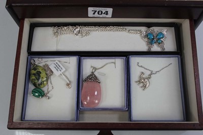 Lot 704 - A jewellery box containing a quantity of...