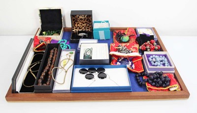 Lot 711 - Eighteen costume jewellery necklaces including...