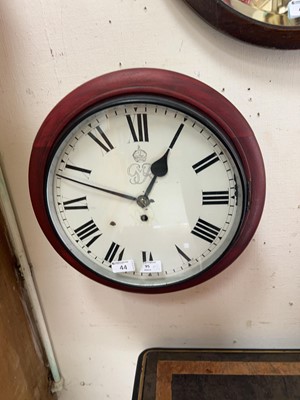 Lot 44 - A George VI wall clock, the single fusee...