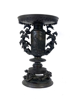 Lot 305 - A Chinese Export brown-patinated two-handled...