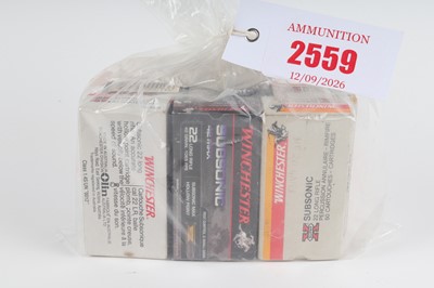 Lot 2559 - (S1) 261 x .22lr rifle cartridges, mostly...