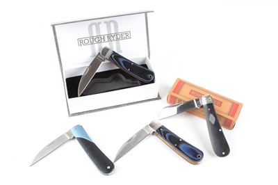 Lot 1111 - Four various Rough Ryder pocket knives