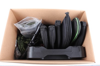 Lot 1028 - Box containing hard plastic pistol case,...