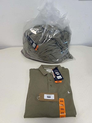 Lot 1502 - Approx. 15 men's olive green polo shirts by...