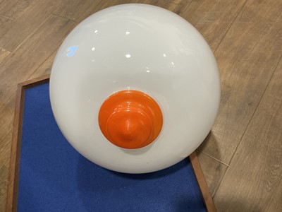 Lot 79 - A 1970/80's ceiling light with a milky white...