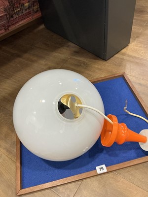 Lot 79 - A 1970/80's ceiling light with a milky white...