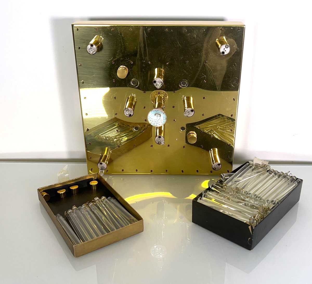 Lot 87 - A Christoph Palme & Co. brass plafonnier or...