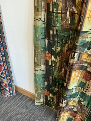 Lot 89 - (G) A pair of curtains decorated in the...