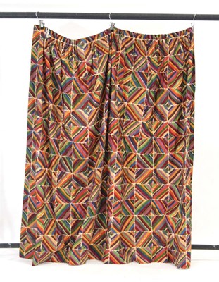 Lot 90 - (G) A pair of curtains in the 'Kasak' pattern...