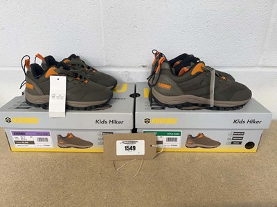 Lot 1549 - x2 boxed pairs of Khombu kids hiker shoes...