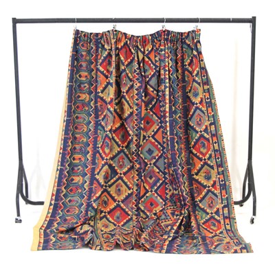 Lot 95 - (G) A pair of curtains in the 'Kasak' pattern...