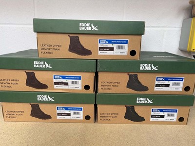 Lot 1552 - x5 boxed pairs of Eddie Bauer leather upper,...