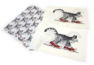 Lot 168 - A pair of pillow covers and a bedsheet...