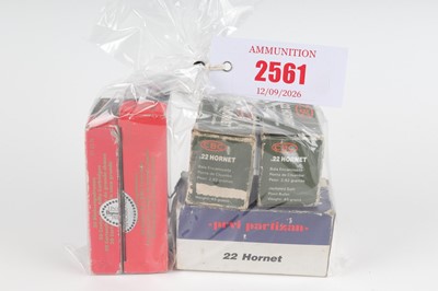 Lot 2561 - (S1) 170 x .22 (Hornet) assorted rifle cartridges