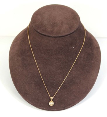 Lot 616 - A 9ct yellow gold fine chainlink necklace...