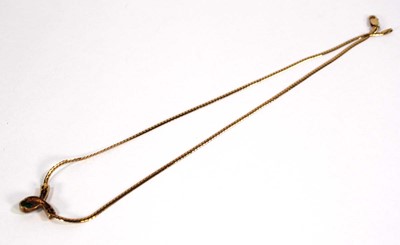 Lot 617 - A 9ct yellow gold flatlink necklace with...