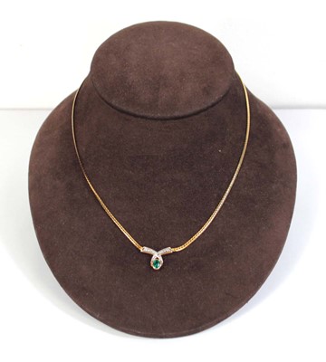 Lot 617 - A 9ct yellow gold flatlink necklace with...