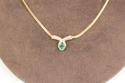Lot 617 - A 9ct yellow gold flatlink necklace with...