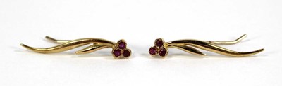 Lot 619 - A pair of 18ct yellow gold ear pendants of...