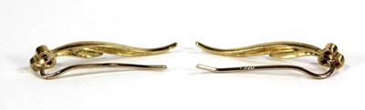 Lot 619 - A pair of 18ct yellow gold ear pendants of...
