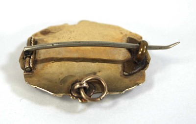 Lot 621 - A 19th century yellow metal mourning brooch of...