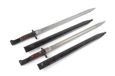Lot 86 - Two Belgian M1924 Mauser Export bayonets, each...
