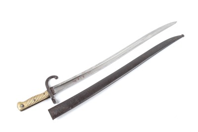 Lot 88 - French M1866 Chassepot sword bayonet, dated...