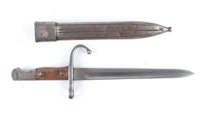 Lot 96 - Turkish M1890 Mauser Bayonet, spine with...