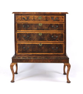 Lot 2 - A George II/III walnut, crossbanded and...