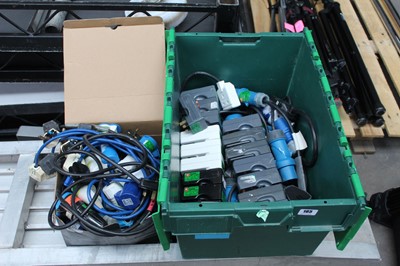 Lot 165 - Large box containing breaker sockets, blue...