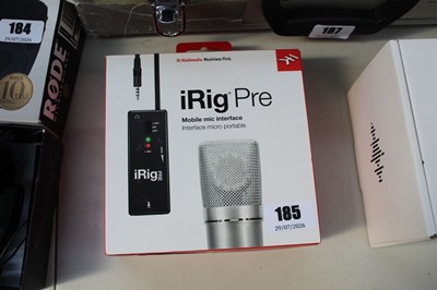 Lot 185 - iRig mobile mic interface in box